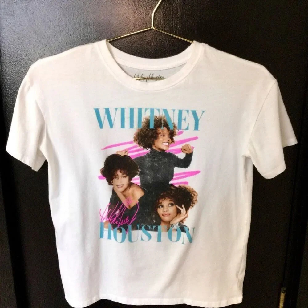 Whitney Houston Size XL Pullover Graphic Tee T Shirt White Short Sleeve